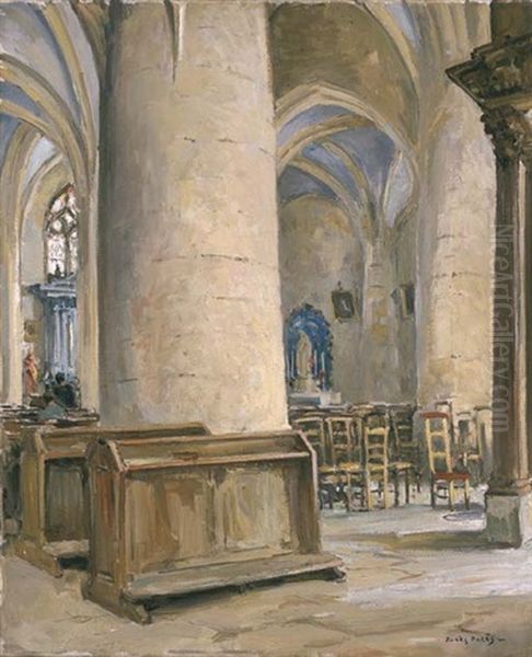 Eglise De Chezy Oil Painting by Jules Eugene Pages