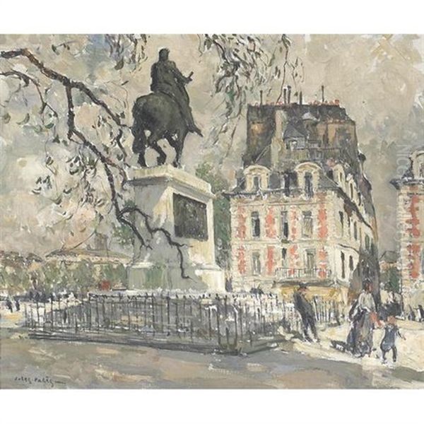 Square Du Vert Gallant, Paris Oil Painting by Jules Eugene Pages