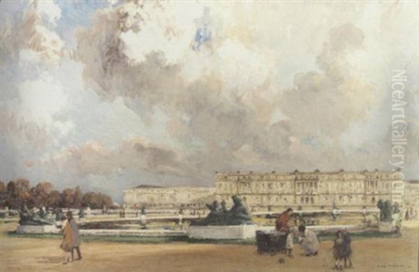 Chateau De Versailles Oil Painting by Jules Eugene Pages