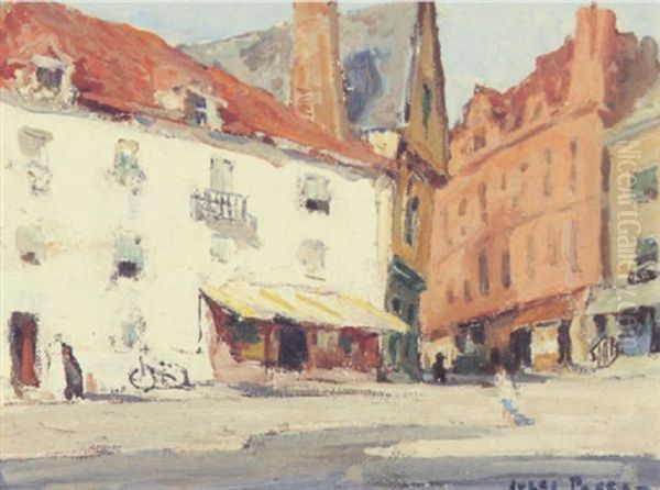 Parisian Street Scene Oil Painting by Jules Eugene Pages