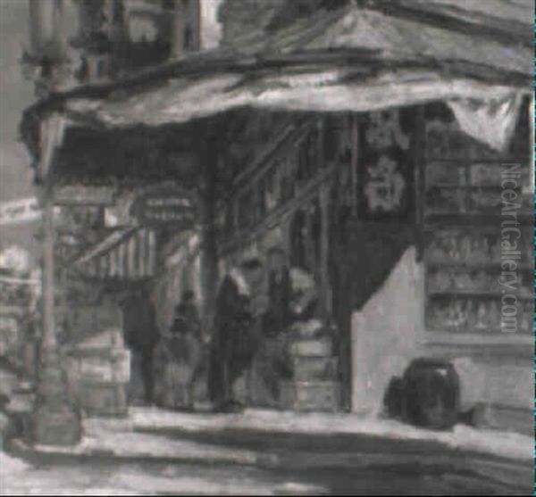 The Corner Store, Chinatown Oil Painting by Jules Eugene Pages