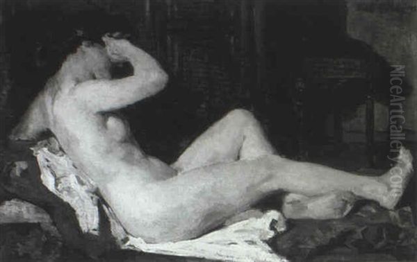 Reclining Nude Oil Painting by Jules Eugene Pages