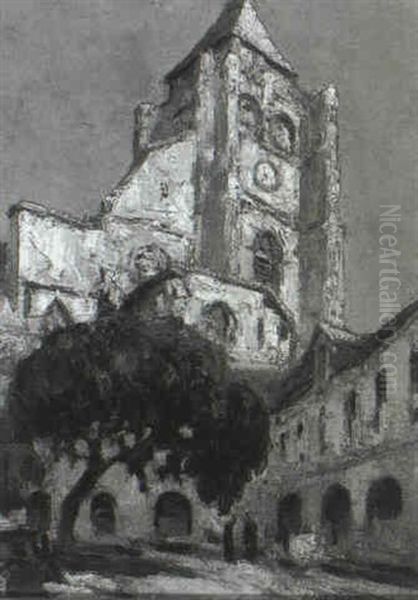 The Old Church Of Treport Oil Painting by Jules Francois Pages