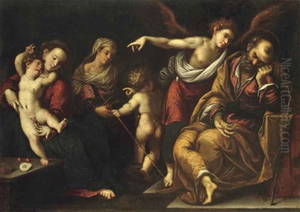 The Dream Of Saint Joseph Oil Painting by Giovanni Battista Paggi