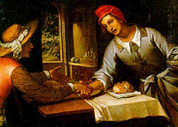 Esau Vende La Primogenitura A Giacobbe Oil Painting by Giovanni Battista Paggi