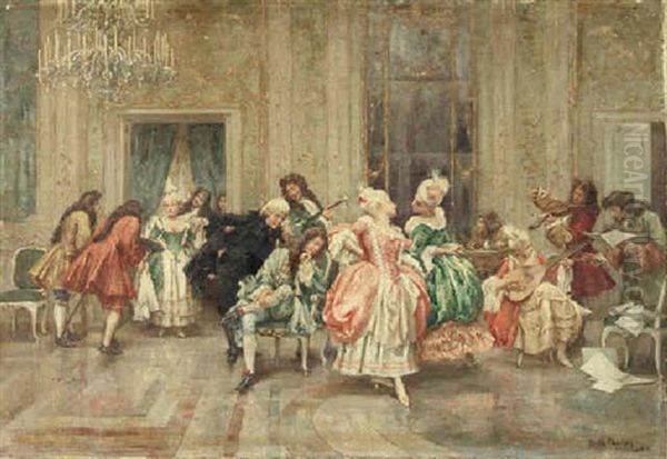 At The Ball Oil Painting by B.G. da Paglier