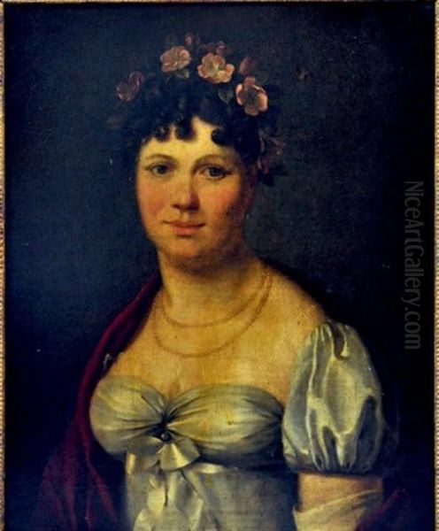 Portrait De Femme Oil Painting by Aimable Louis Claude Pagnest