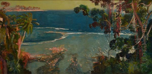 Bord De Mer Aux Palmiers Oil Painting by Jean-Louis Paguenaud