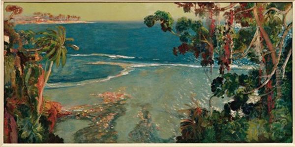 Plage A La Martinique Oil Painting by Jean-Louis Paguenaud