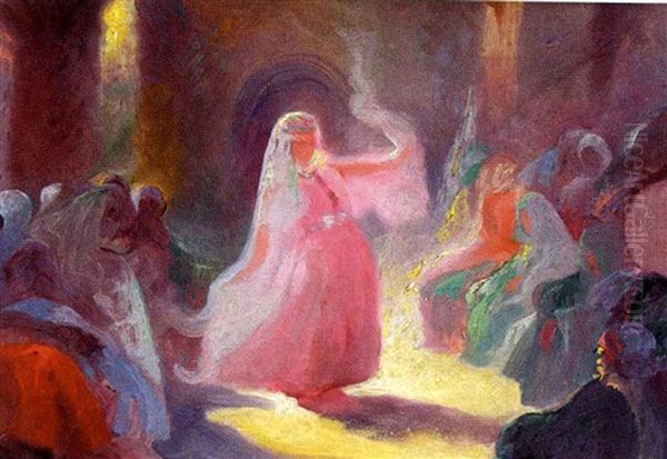 La Danse Arabe Oil Painting by Jean-Louis Paguenaud