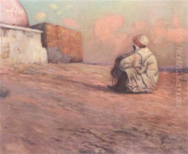 Tranquille Derriere Le Mausolee Oil Painting by Jean-Louis Paguenaud