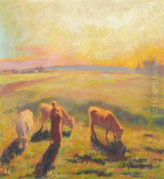 Sonnenaufgang Auf Der Weide Oil Painting by Serge Pahnke