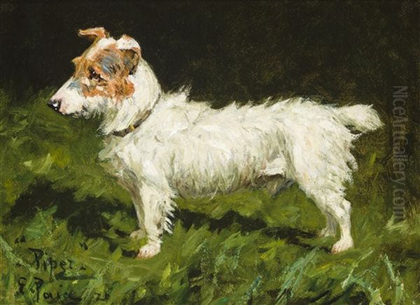 Portrait Of Piper, A Jack Russell Terrier Oil Painting by George Paice