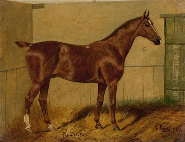 The Doctor Portrait Of A Hunter In A Stable Interior Oil Painting by George Paice