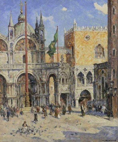 Place St Marc. Oil Painting by Wilhelm Blanke