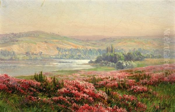 Landscape With Wildflowers Oil Painting by Edouard Pail