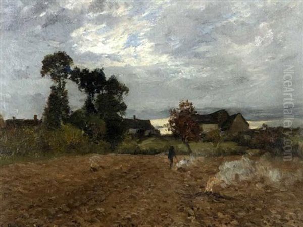 Brulage Des Chaumes Oil Painting by Edouard Pail