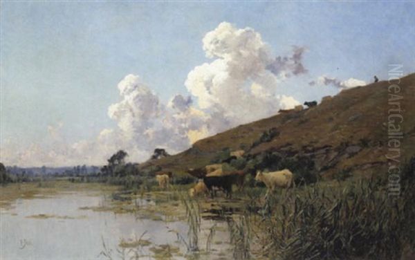 Sommerliche Weidelandschaft Oil Painting by Edouard Pail