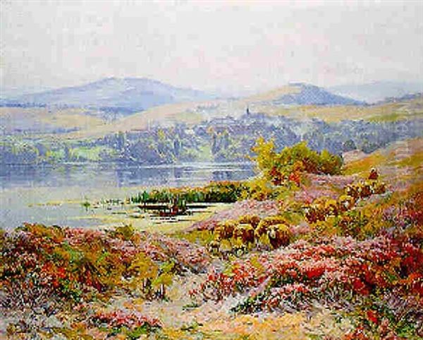 Au Bord Du Lac Oil Painting by Edouard Pail