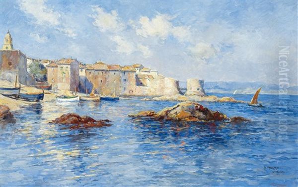 Im Alten Hafen Von Saint Tropez Oil Painting by Henri Pierre Paillard