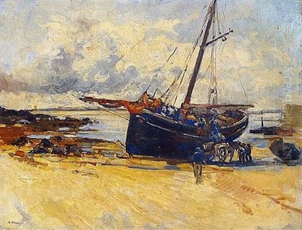 Retour De Peche Oil Painting by Henri Pierre Paillard