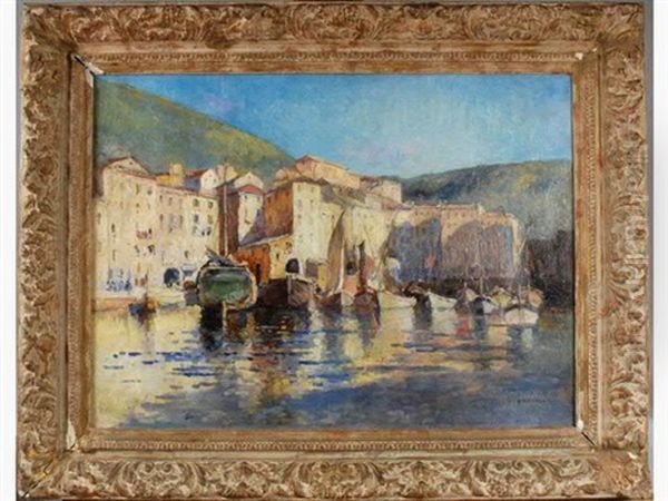 Reflets Sur L'eau Dans Le Port De Camogli Oil Painting by Henri Pierre Paillard