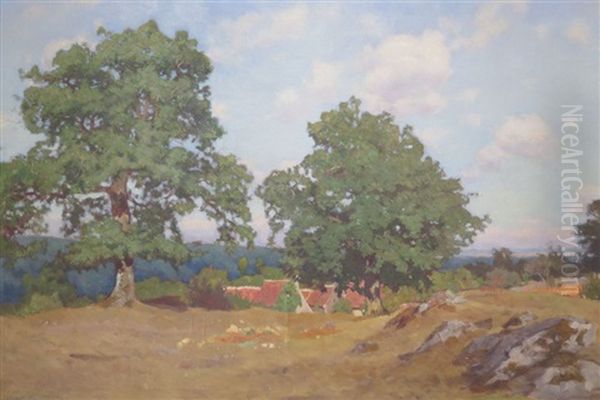 Paysage A Sauzelles Oil Painting by Henri Pailler