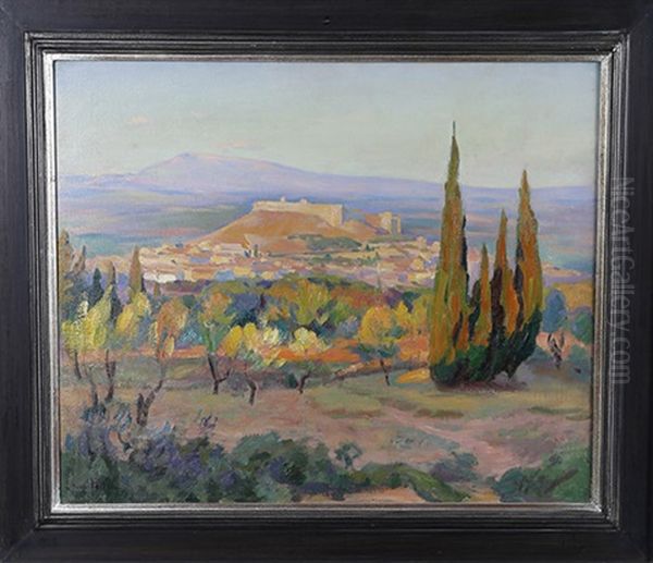 Fort Saint-andre Au Mont Ventoux Oil Painting by Henri Pailler