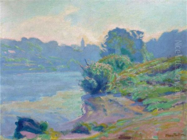 Paysage De Montagne Au Ruisseau Oil Painting by Henri Pailler