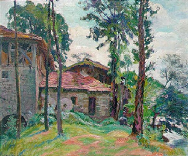 Le Moulin De Barthon Oil Painting by Henri Pailler