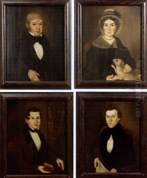 Portraits Of The Oldridge Family (4 Works) Oil Painting by Susannah Paine