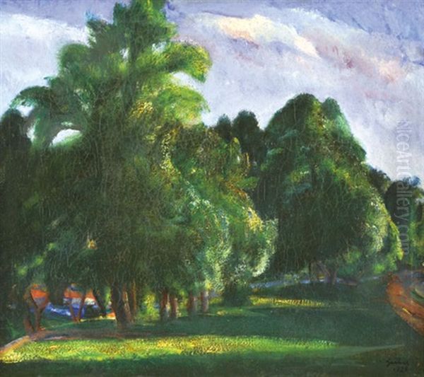 In The Park Oil Painting by Jenoe Paizs Goebel