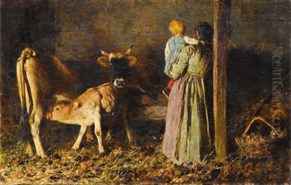 Die Zwei Mutter Oil Painting by Pietro Pajetta