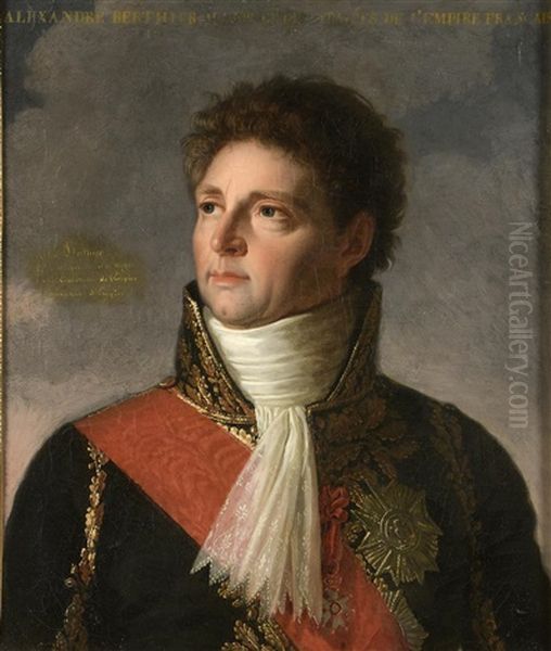 Portrait En Buste Du Marechal Berthier Oil Painting by Jacques-Augustin-Catherine Pajou