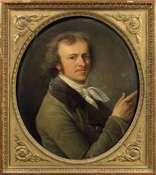 Portrait D'homme Oil Painting by Jacques-Augustin-Catherine Pajou