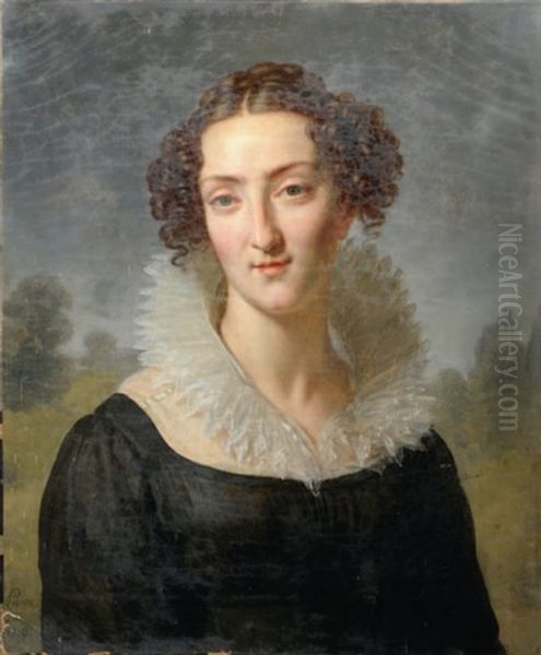 Portrait De Femme Oil Painting by Jacques-Augustin-Catherine Pajou