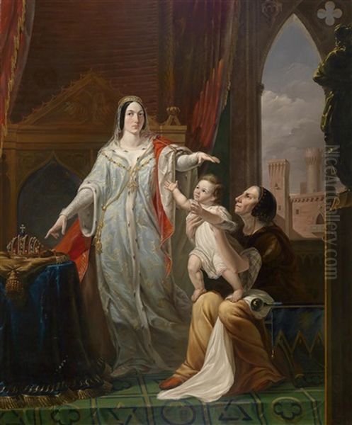 Das Konigliche Schicksal Des Infanften Federico Ii Von Hohenstaufe Im Kindesalter (il Destino Regale Di Federico Ii Di Svevia Infante) Oil Painting by Filippo Pelagio Palagi