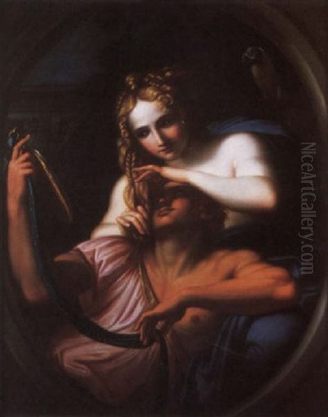 Rinaldo And Armida Oil Painting by Filippo Pelagio Palagi