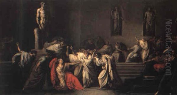 La Morte Di Cesare Oil Painting by Filippo Pelagio Palagi