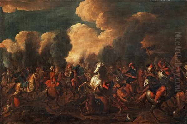 Cavalry Skirmish Oil Painting by Palamedes Palamedesz the Younger