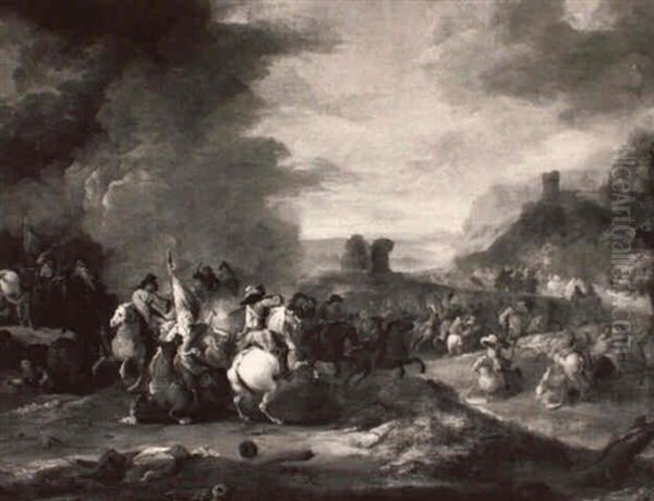 Battle Scene Oil Painting by Palamedes Palamedesz the Younger