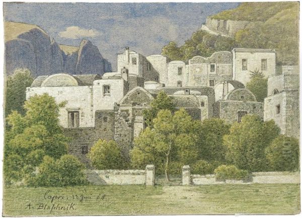 Capri Oil Painting by Arthur Blaschnik