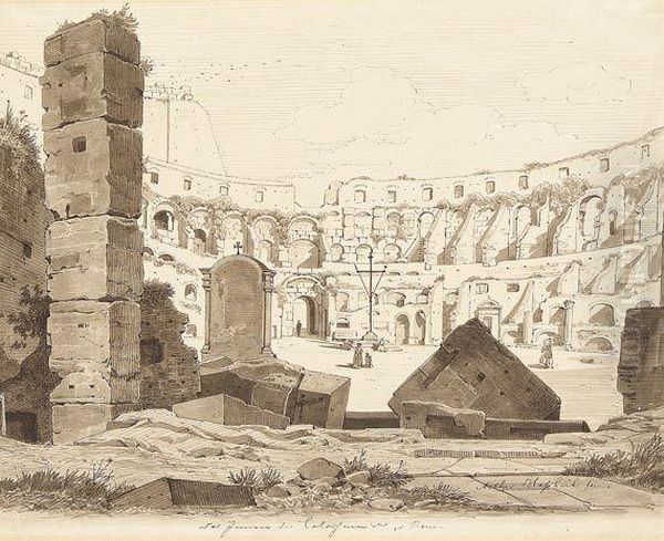 Das Innere Des Colosseums In Rom Oil Painting by Arthur Blaschnik