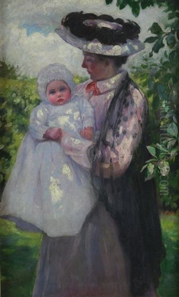 Mother And Child Oil Painting by William Mainwaring Palin