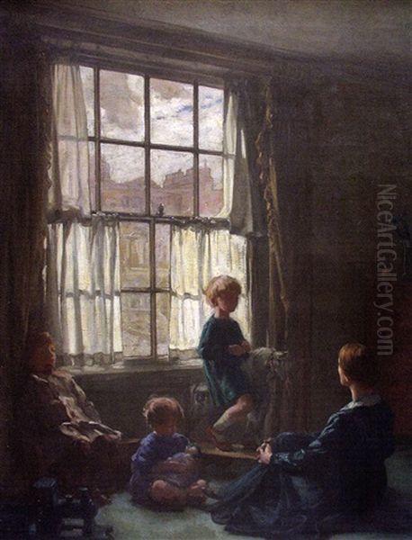 Jeux D'enfant Dans Un Salon Oil Painting by William Mainwaring Palin