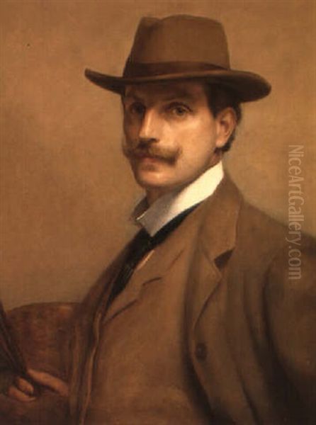 Self Portrait Oil Painting by William Mainwaring Palin