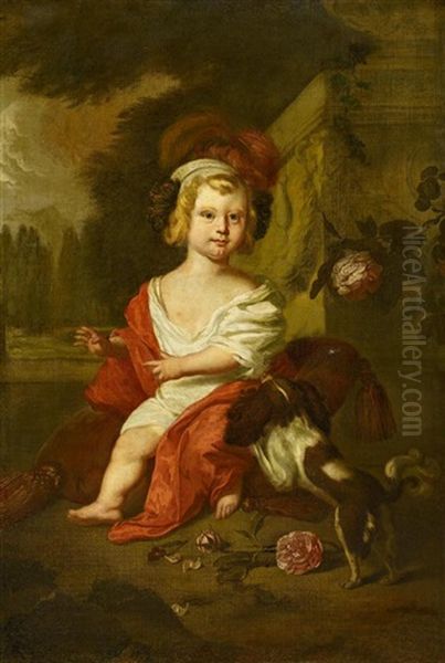 Bildnis Eines Edelknaben Mit Hundchen Oil Painting by Isaac Paling