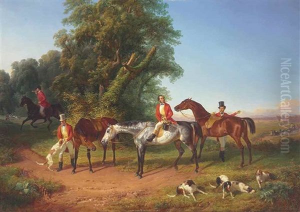 The Prince Of Fondi At His Hunting Lodge Oil Painting by Filippo Palizzi