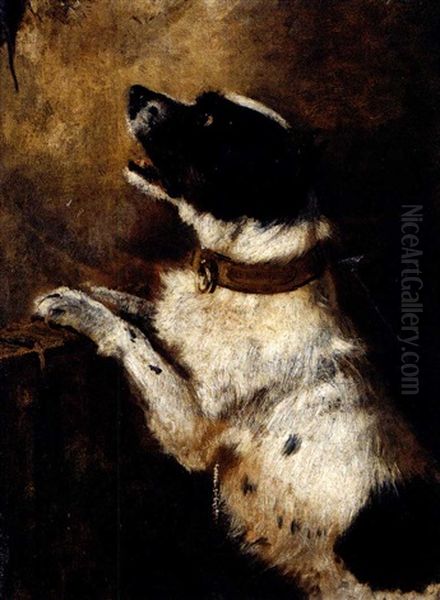 Cane Che Insegue Il Topo Oil Painting by Filippo Palizzi