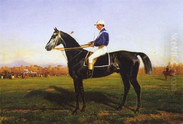 Fantino A Cavallo Di Profilo Oil Painting by Filippo Palizzi